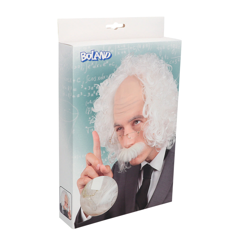 Pruik professor met snor en bril - foto 2