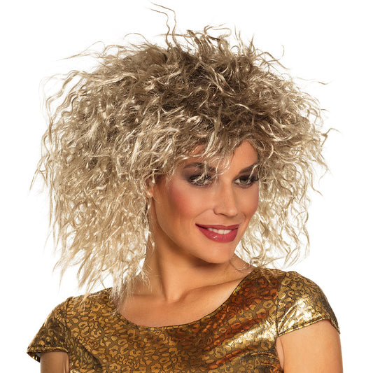 Pruik jaren 80 rock queen blond