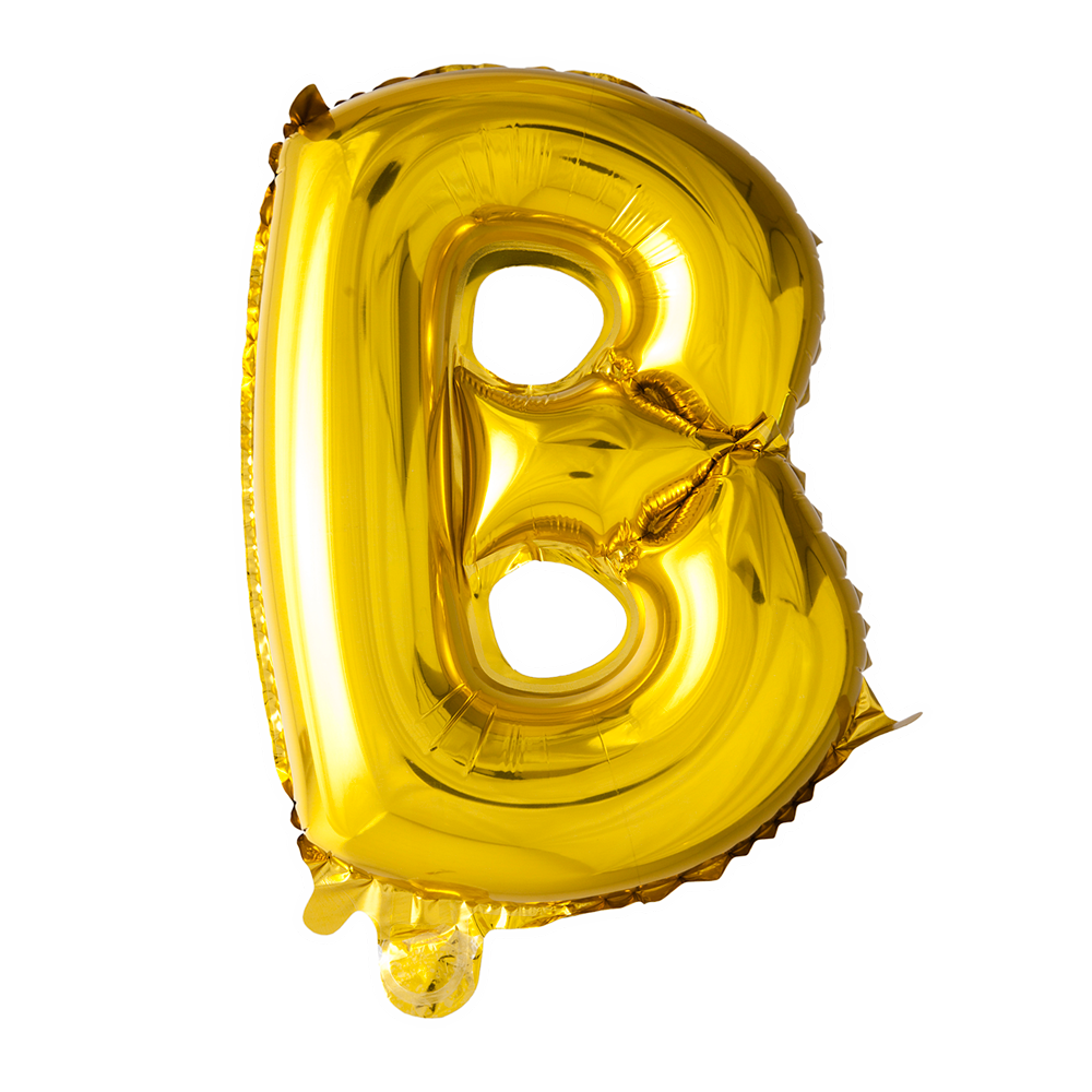 Folie letterballon goud 41 cm, letter B
