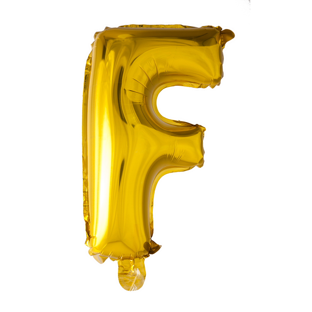 Folie letterballon goud 41 cm, letter F