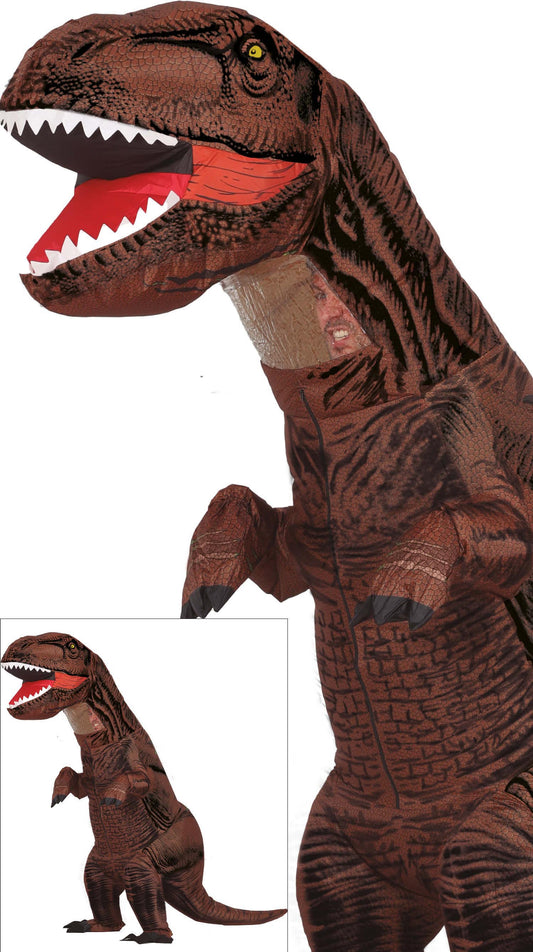 Opblaasbaar dinosauruskostuum T-rex groot