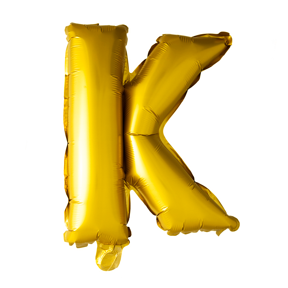 Folie letterballon goud 41 cm, letter K