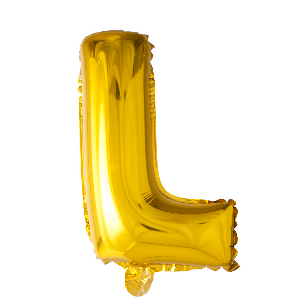 Folie letterballon goud 41 cm, letter L