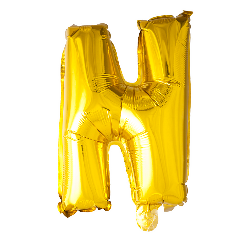 Folie letterballon goud 41 cm, letter N