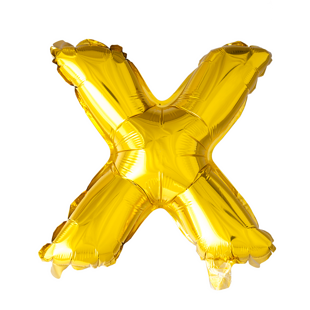 Folie letterballon goud 41 cm, letter X