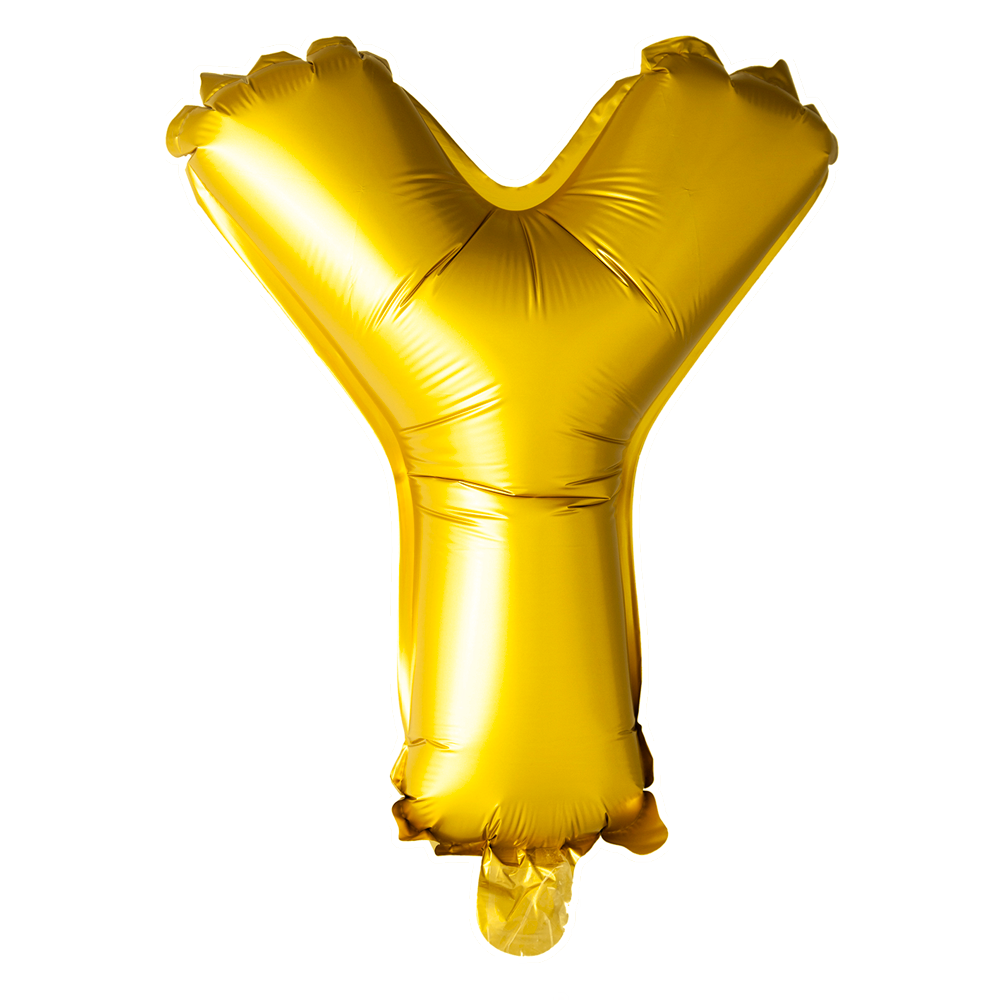 Folie letterballon goud 41 cm, letter Y