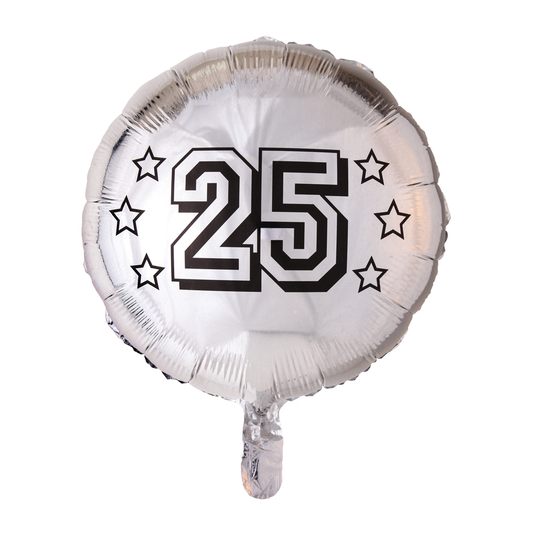 Folieballon 25 jaar zilver 46 cm