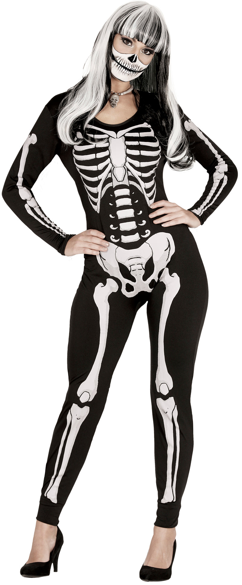 Kostuum skelet jumpsuit dames - foto 2
