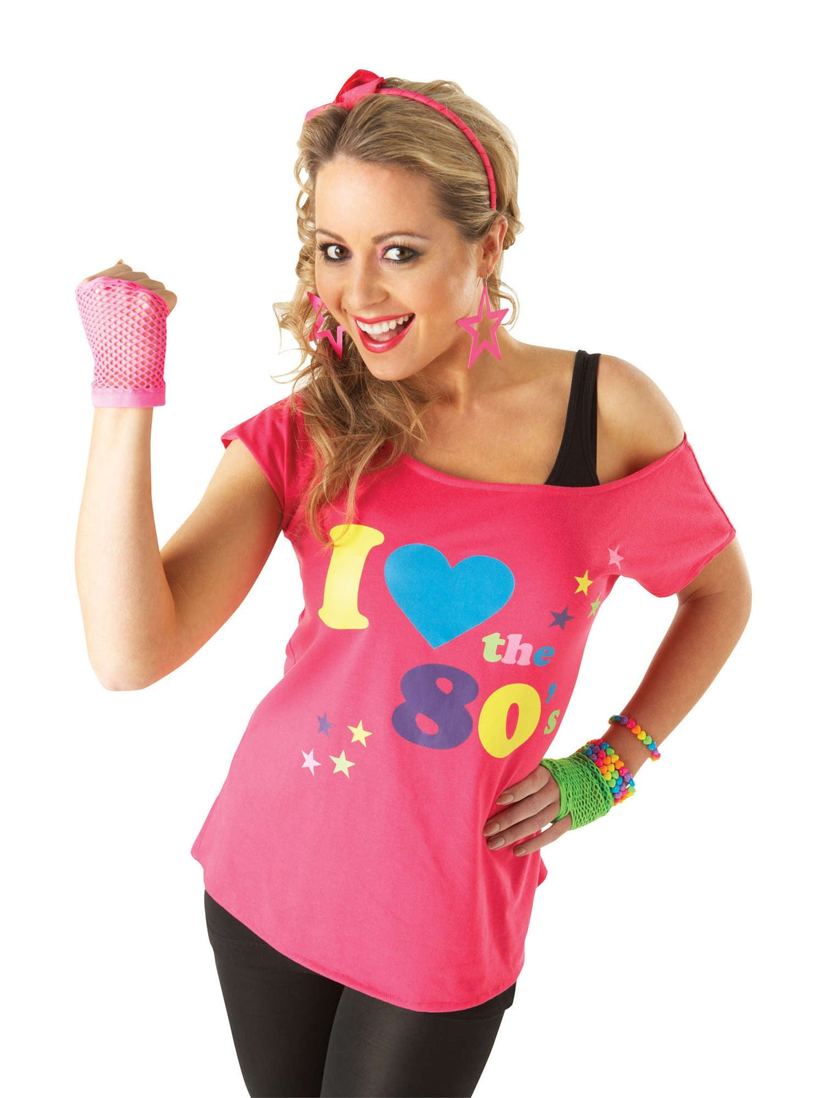 T-shirt I Love The 80's roze