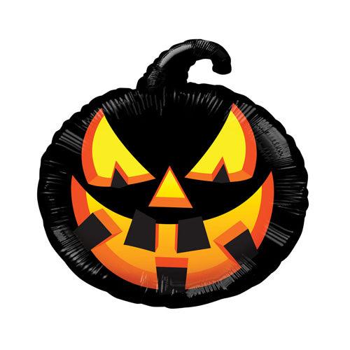 Folieballon halloween pompoen zwart 46 cm