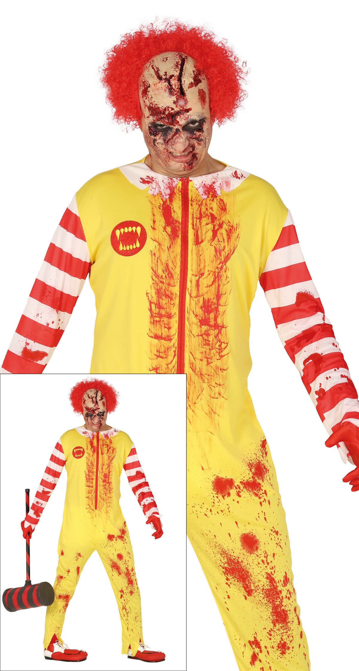 Kostuum horrorclown hamburger heren