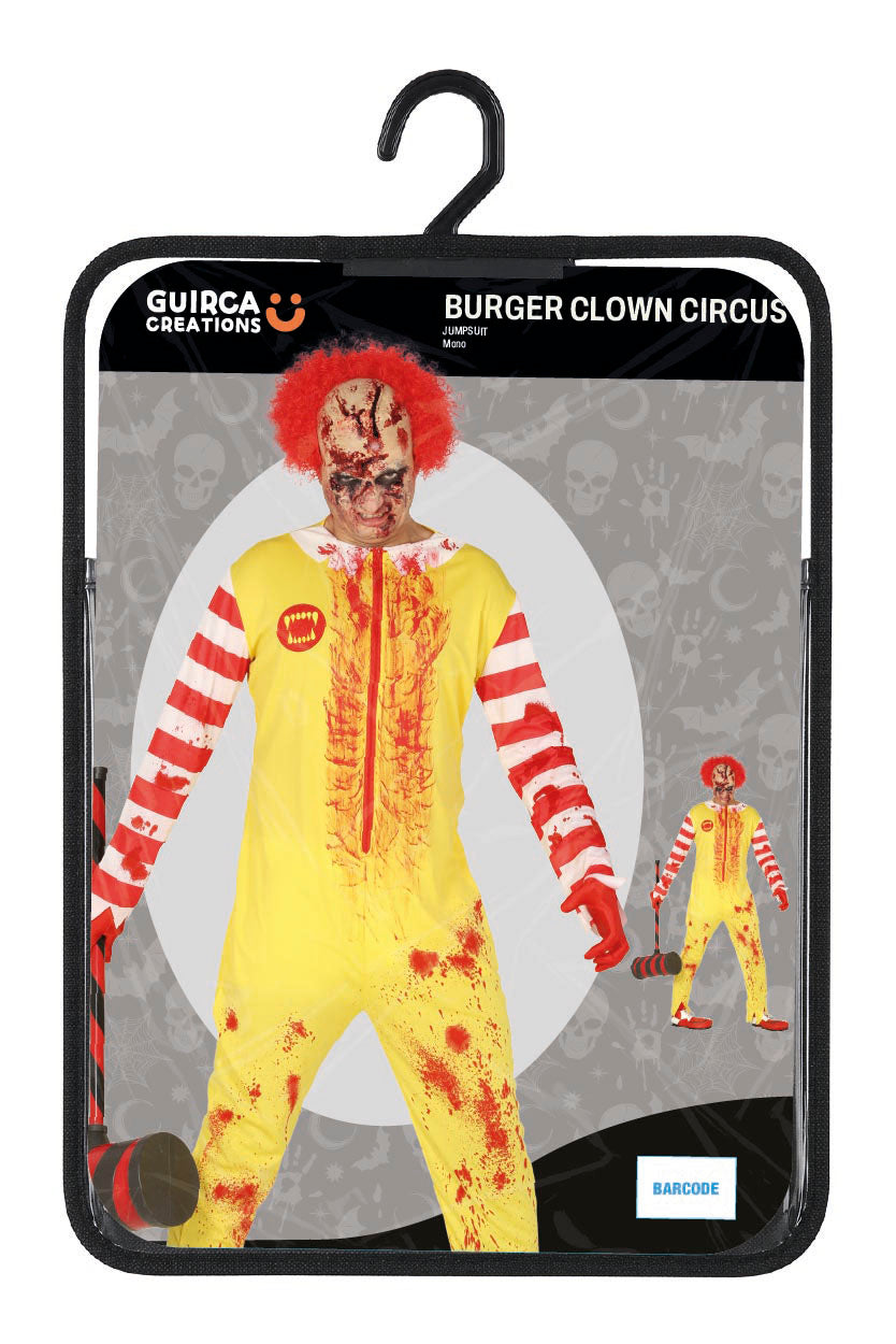 Kostuum horrorclown hamburger heren - foto 4