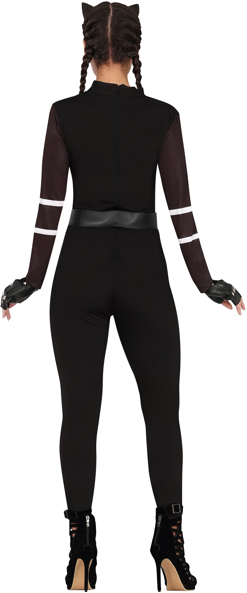 Kostuum zwarte kat catsuit dames - foto 3