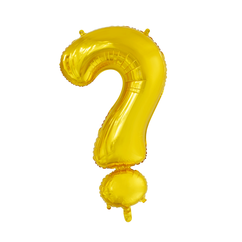 Folieballon vraagteken goud 86 cm
