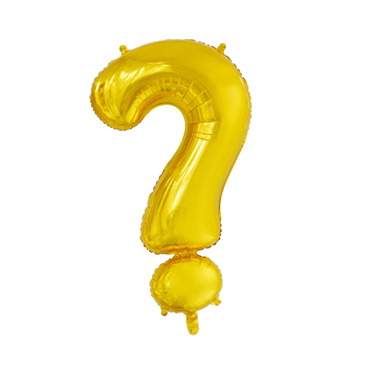 Folieballon vraagteken goud 86 cm