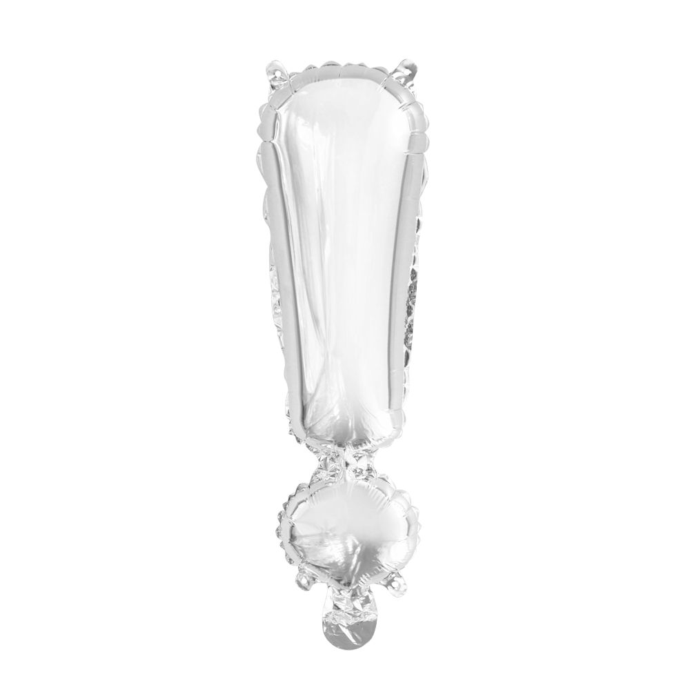 Folie letterballon zilver 41 cm, teken !