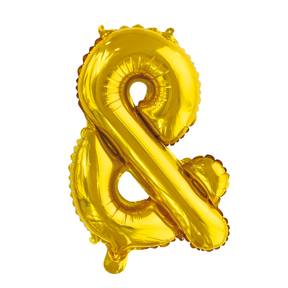 Folie letterballon goud 41 cm, teken &