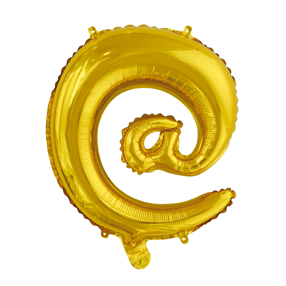 Folie letterballon goud 41 cm, teken @