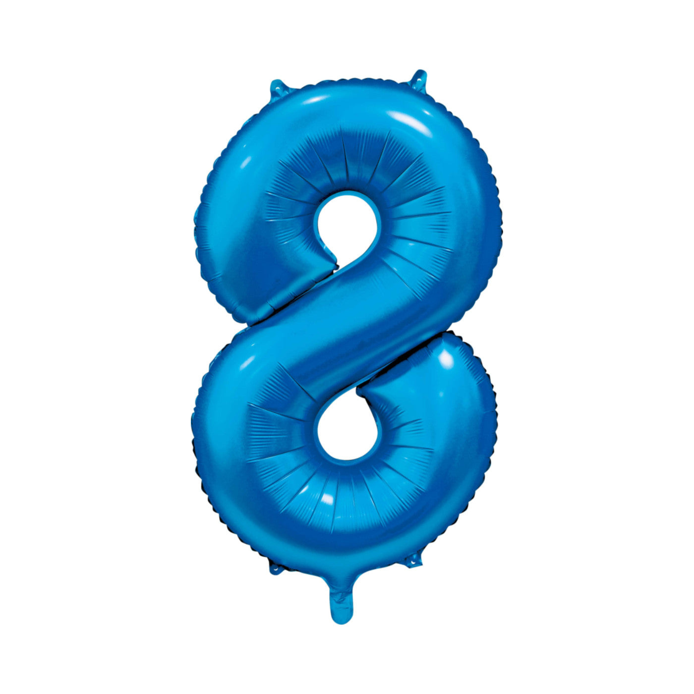 Folie cijferballon satijn blauw 86 cm