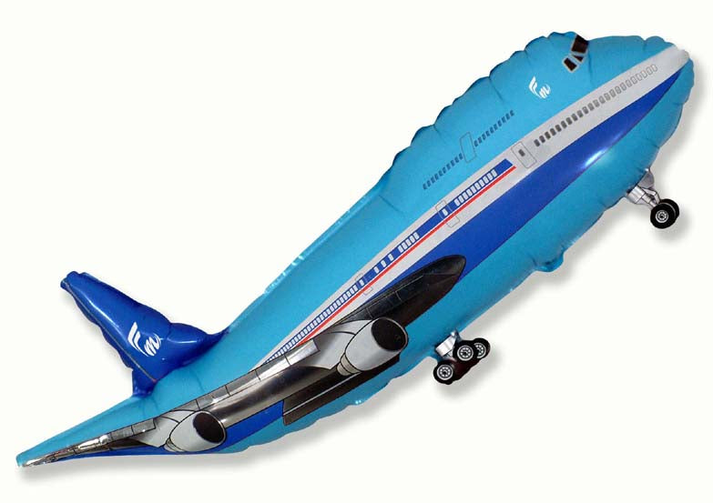 Folieballon Vliegtuig Blauw 99 cm