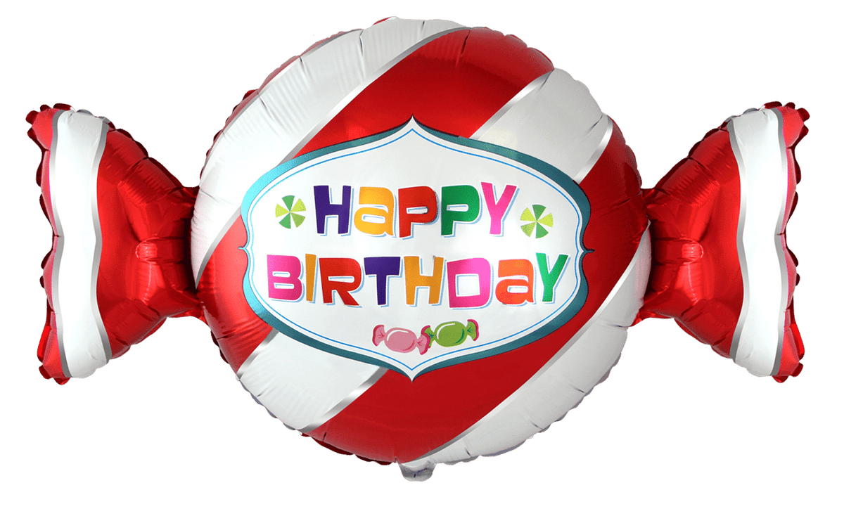 Folieballon Snoepje Happy Birthday 91 cm