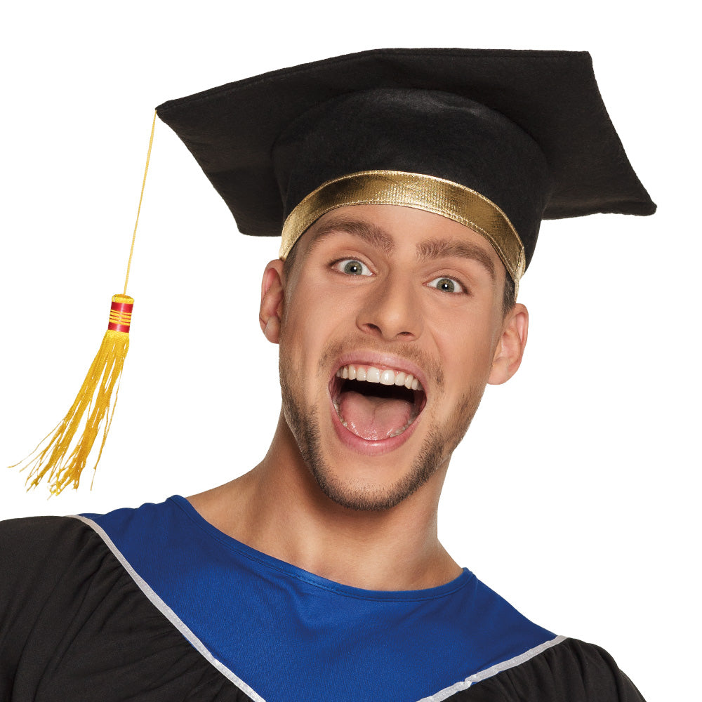 Afstudeerhoed postgraduate zwart goud