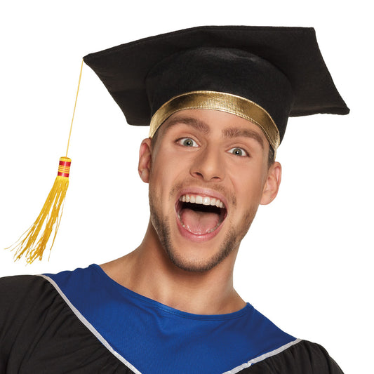 Afstudeerhoed postgraduate zwart goud