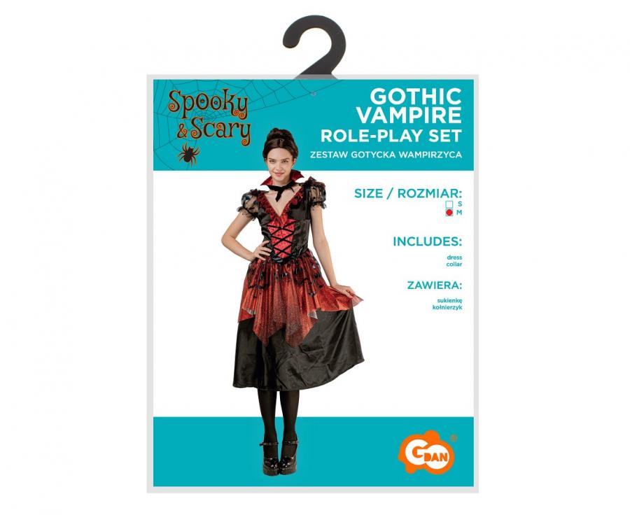 Kostuum Gothic vampire dames (2-delig) - foto 5