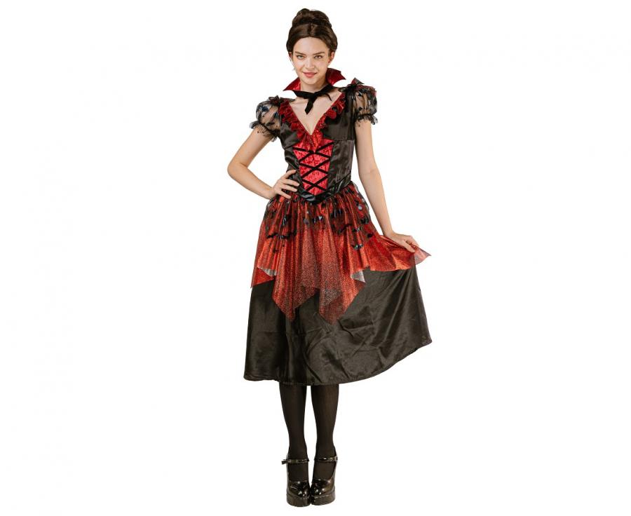 Kostuum Gothic vampire dames (2-delig)