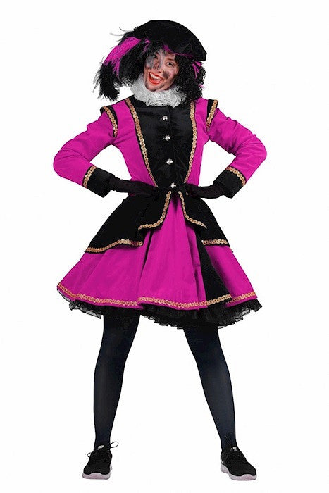Damespiet Madrid zwart-roze