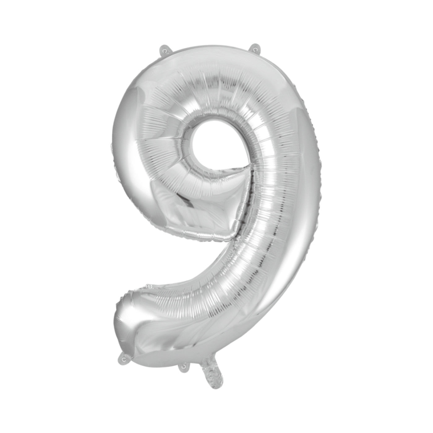 Folie cijferballon zilver 86 cm
