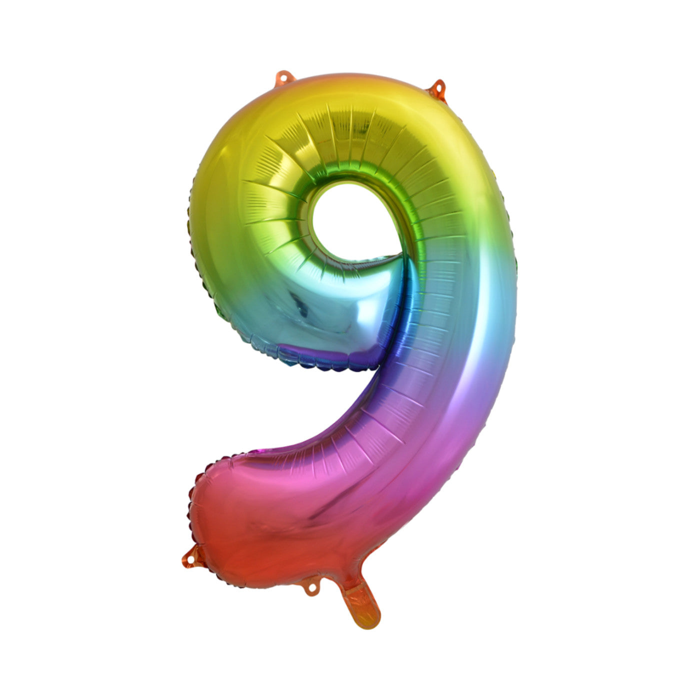 Folie cijferballon regenboog 86 cm