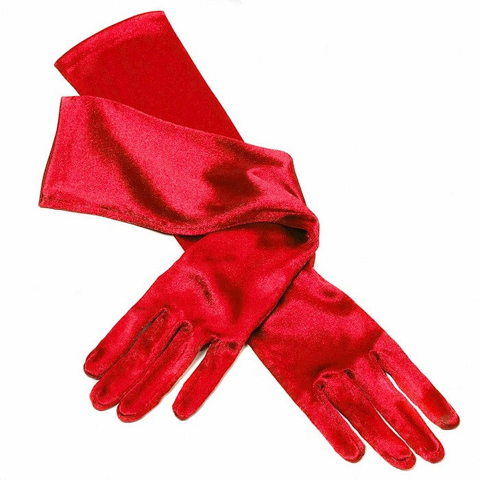 Gala handschoenen satijn 48 cm rood