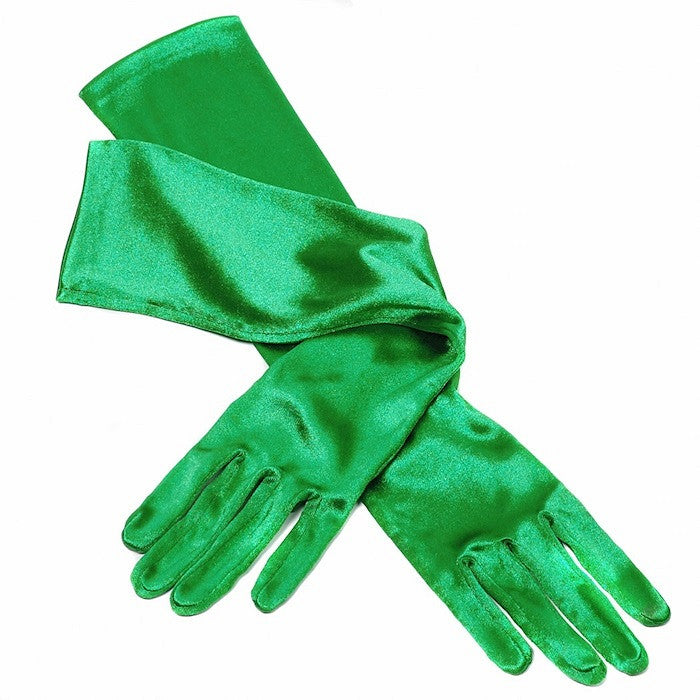 Gala handschoenen satijn 48 cm groen
