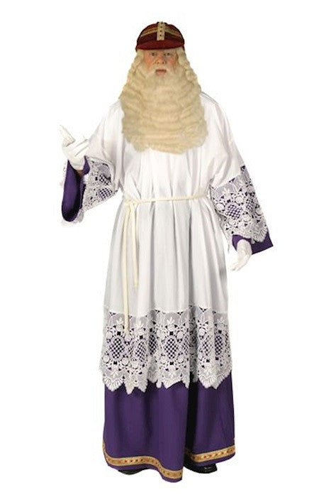 Sinterklaas habijt luxe met rok wit-paars