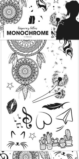 Plaktattoos monochroom dromenvanger