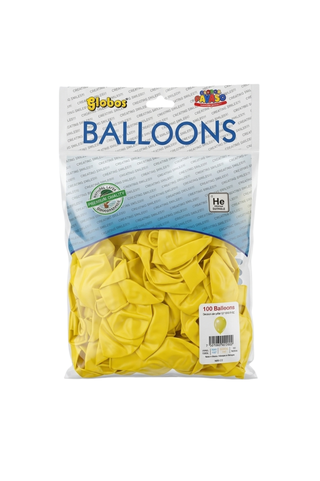 Latex ballonnen pastel geel 30 cm – 100 stuks