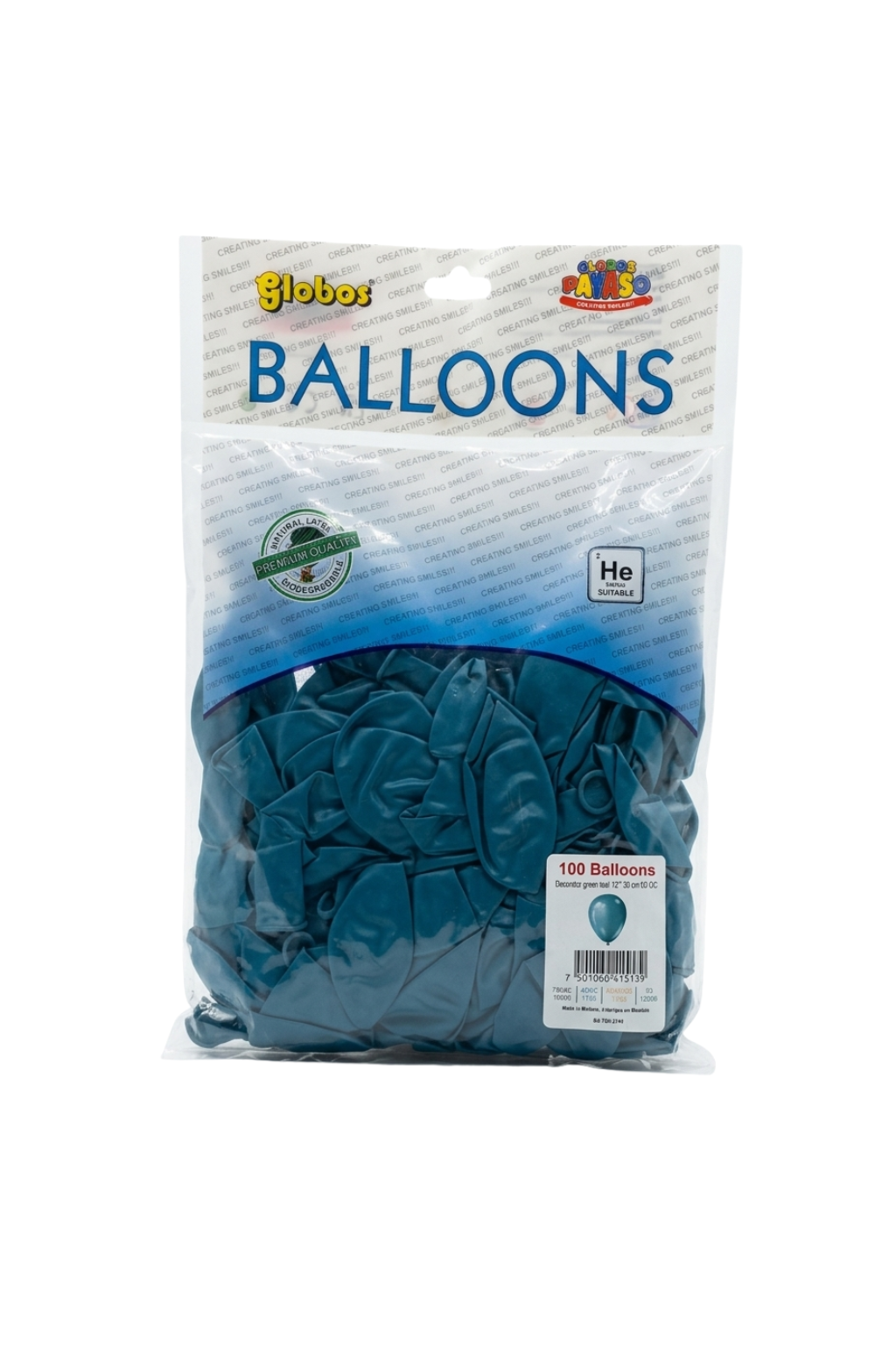 Latex ballonnen pastel green teal 30 cm – 100 stuks