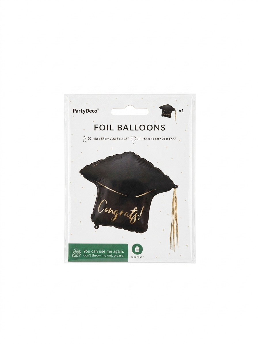 Folie Ballon Afstudeerpet – Congrats! - 53 x 44 cm