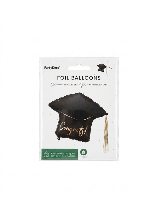 Folie Ballon Afstudeerpet – Congrats! - 53 x 44 cm