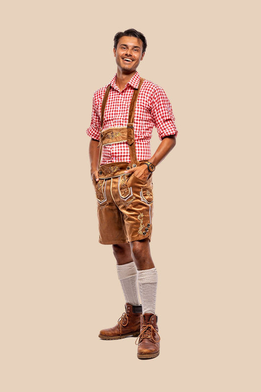Lederhosen Daan in bruin, Oktoberfest herenkleding