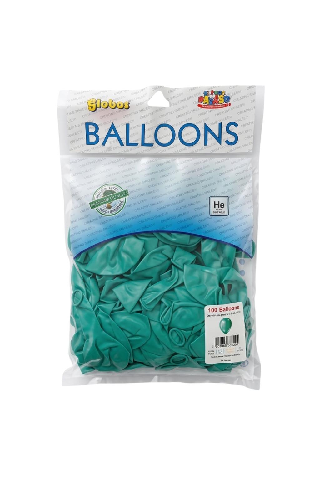Latex ballonnen pastel jadegroen 30 cm – 100 stuks