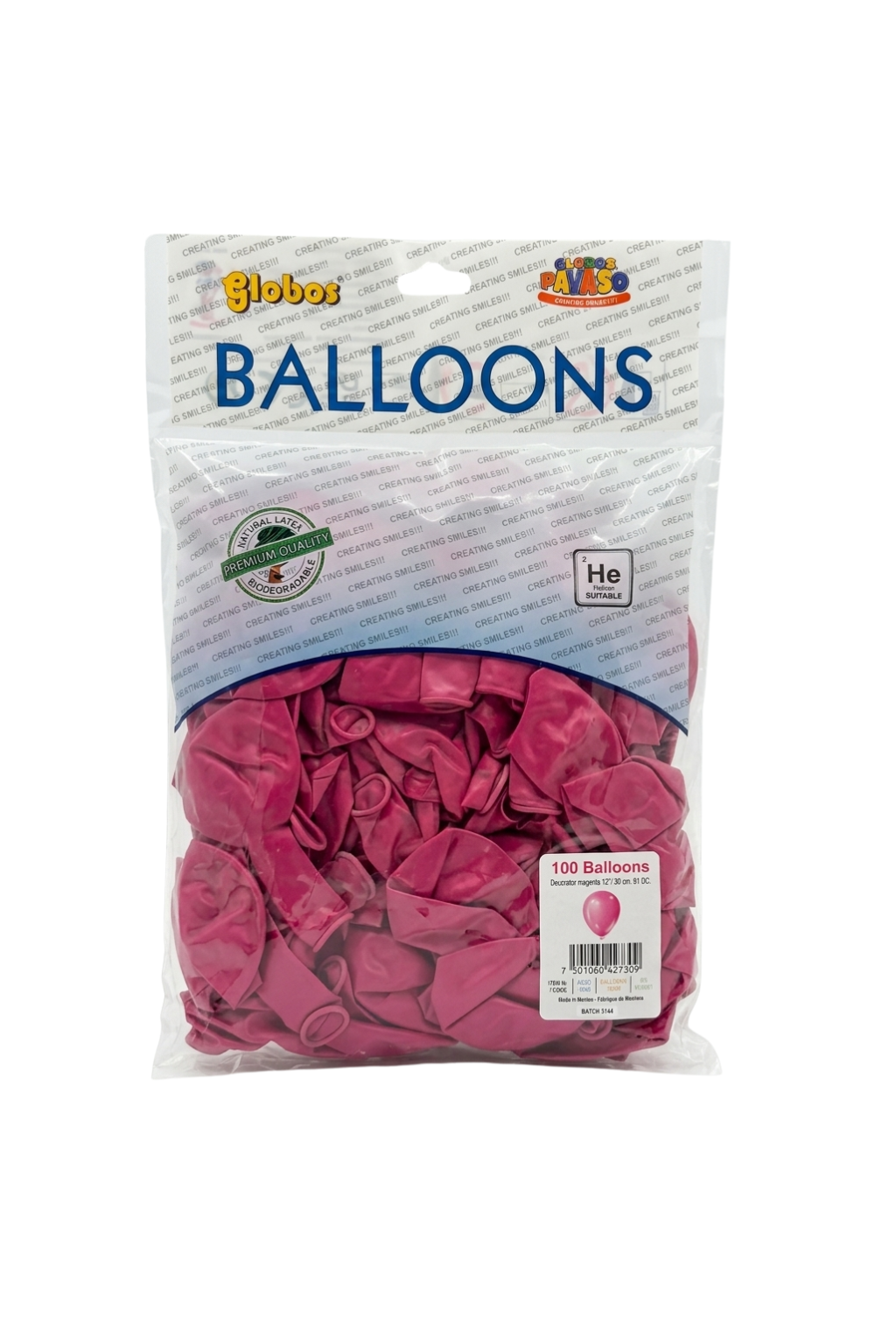 Latex ballonnen pastel magenta 30 cm – 100 stuks