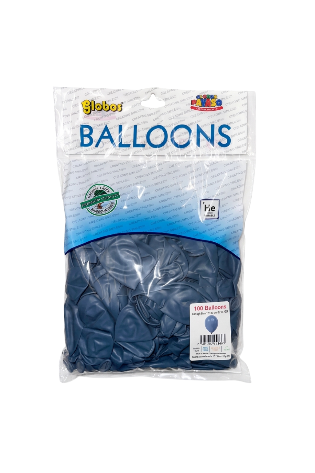 Latex ballonnen pastel middernachtblauw 30 cm – 100 stuks
