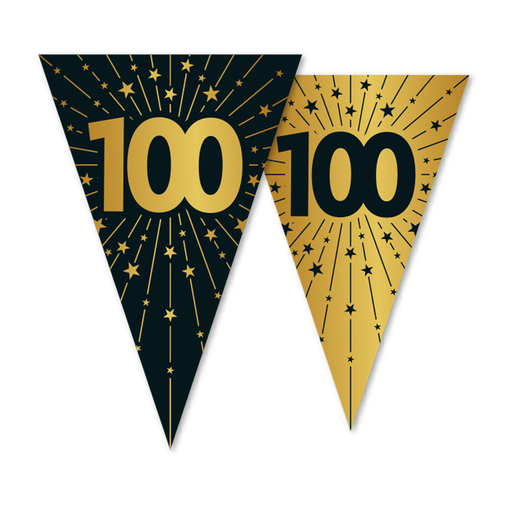 Vlaggenlijn 100 Goud/Zwart – 10 meter (Dubbelzijdig)