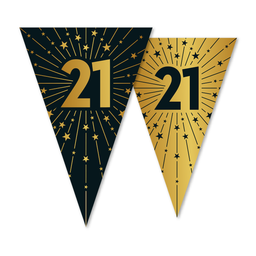Vlaggenlijn 21 Goud/Zwart – 10 meter (Dubbelzijdig)