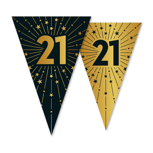 Vlaggenlijn 21 Goud/Zwart – 10 meter (Dubbelzijdig)