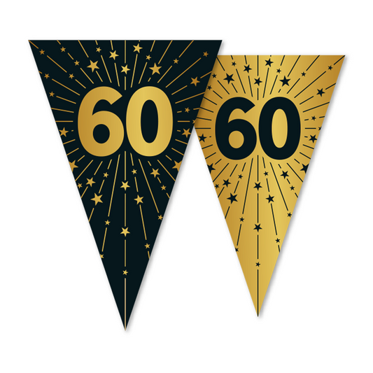 Vlaggenlijn 60 Goud/Zwart – 10 meter (Dubbelzijdig)