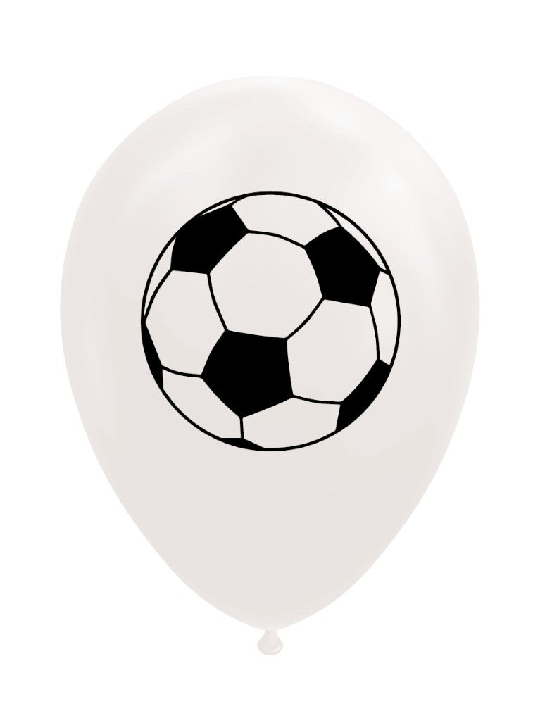 Ballonnen voetbal wit 30 cm (8 stuks) - foto 2