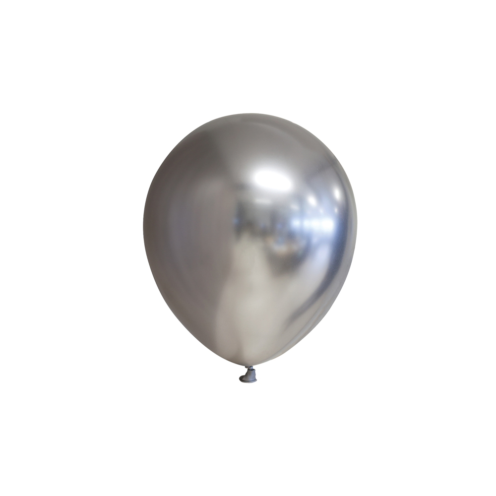 Chrome ballonnen 13 cm (100 stuks) zilver